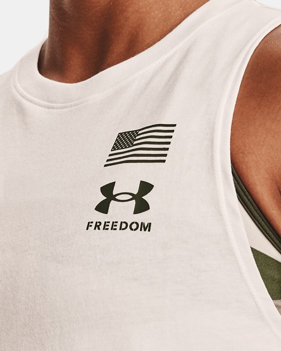 Women's UA Freedom Repeat Muscle Tank, White, pdpMainDesktop image number 3